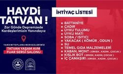 DEPREM BÖLGESİ İÇİN ACİL YARDIM LİSTESİ